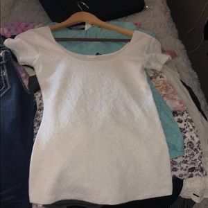 White low shoulder shirt